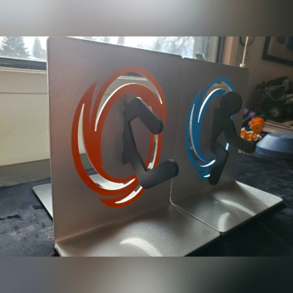 Rare portal metal book ends
